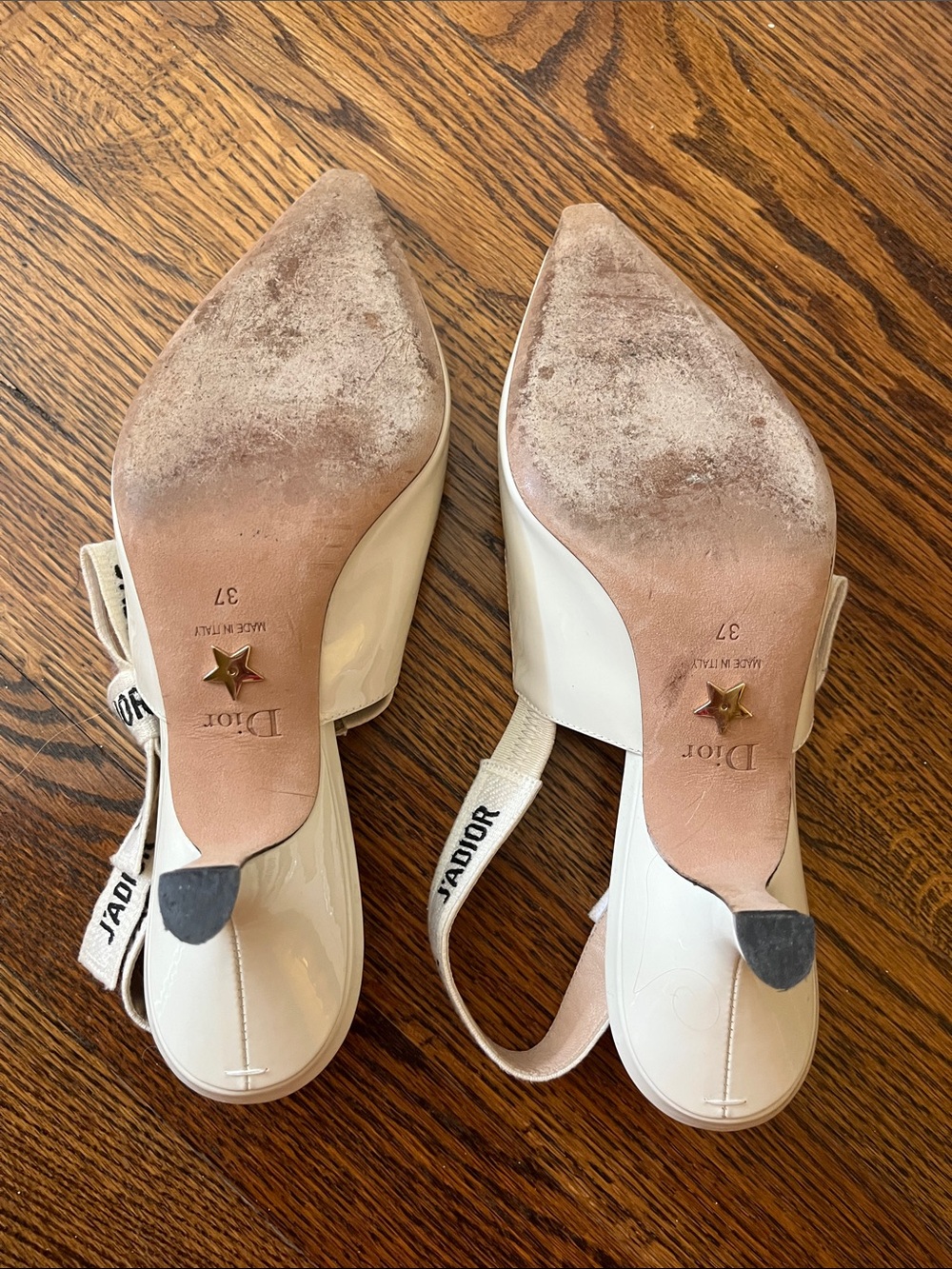 Christian Dior J'Adior slingback pumps featuring cream patent leader size 7 - Picture 6 of 11
